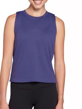 Calia Bubble Mesh Purple Tank Top, size small